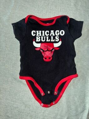 NBA Chicago Bulls Black & Red Baby One-Piece Bodysuit